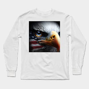 USA, Bald Eagle, America, American Flag, Long Sleeve T-Shirt